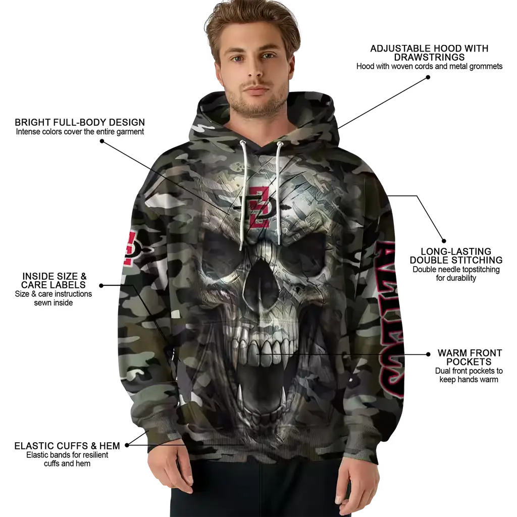 customized san diego state aztecs camo skull hoodie latest model customized san diego state aztecs camo skull hoodie latest model
