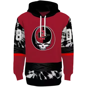 customized san diego state aztecs grateful vibes red hoodie best selling