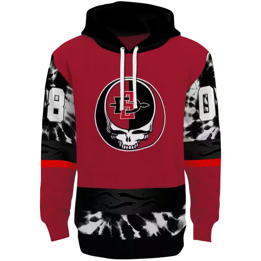 customized san diego state aztecs grateful vibes red hoodie best selling customized san diego state aztecs grateful vibes red hoodie best selling