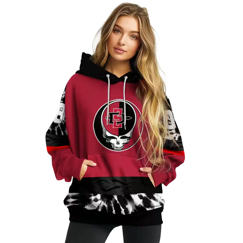 customized san diego state aztecs grateful vibes red hoodie high quality customized san diego state aztecs grateful vibes red hoodie high quality