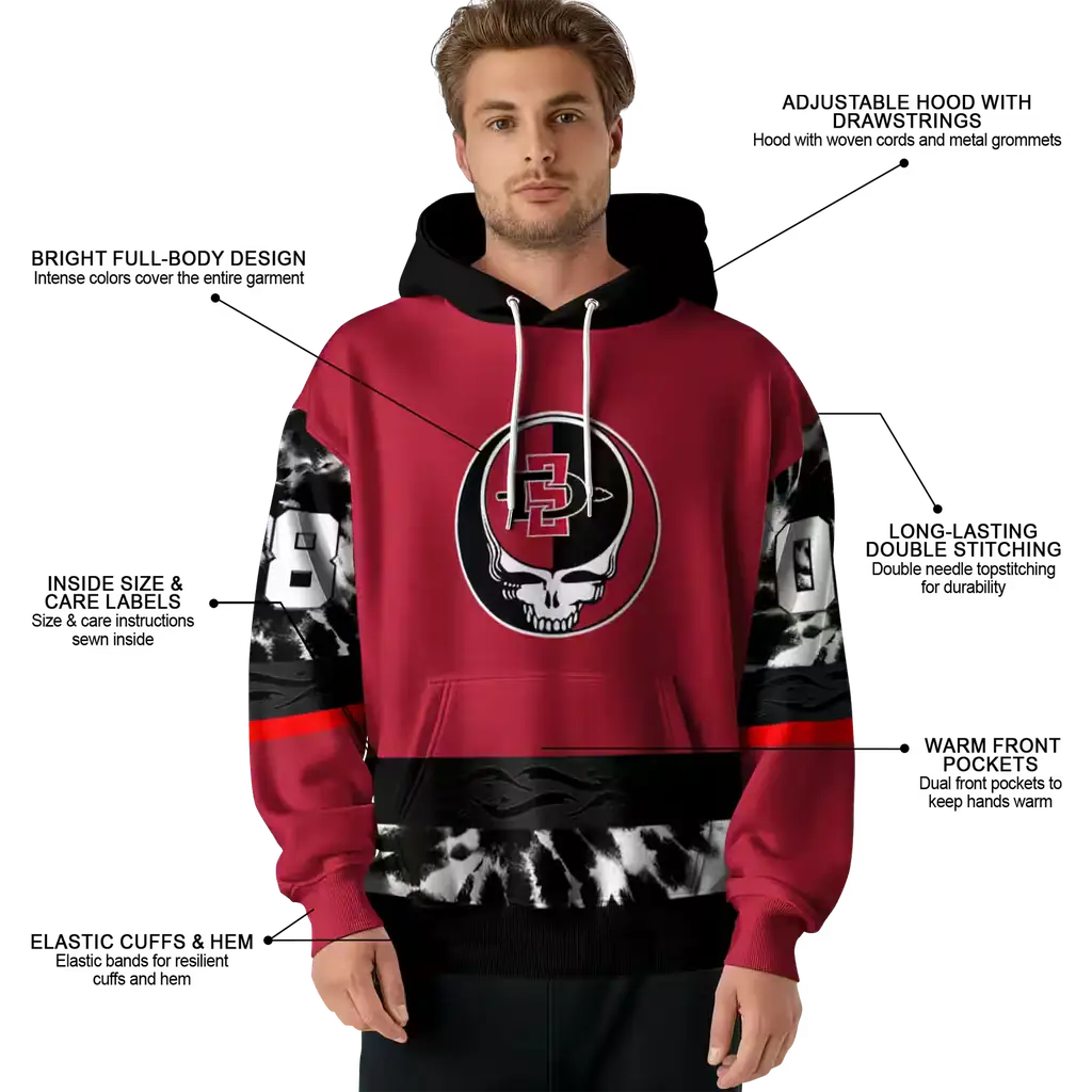 customized san diego state aztecs grateful vibes red hoodie latest model customized san diego state aztecs grateful vibes red hoodie latest model