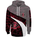 customized san diego state aztecs hexagonal mesh red black gray hoodie best selling