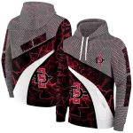 customized san diego state aztecs hexagonal mesh red black gray hoodie best selling