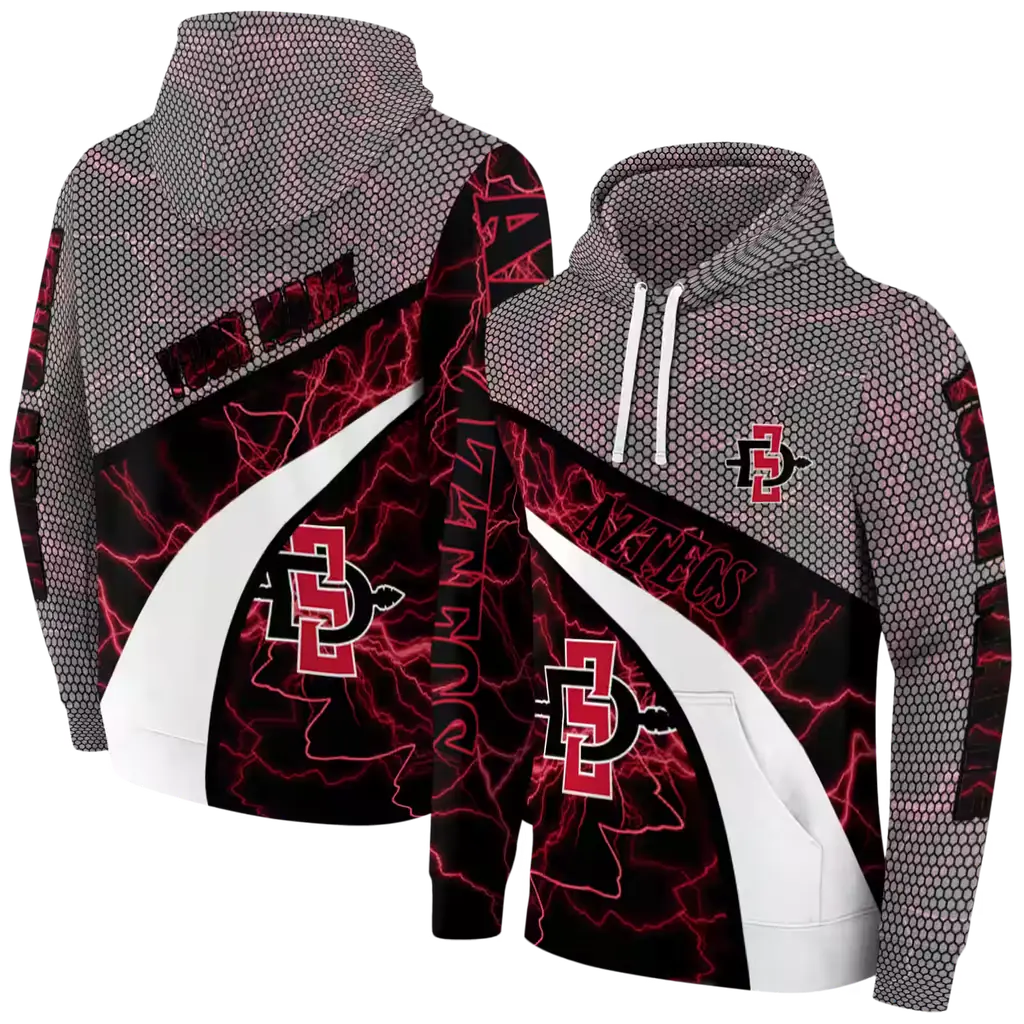 customized san diego state aztecs hexagonal mesh red black gray hoodie fashion forward customized san diego state aztecs hexagonal mesh red black gray hoodie fashion forward