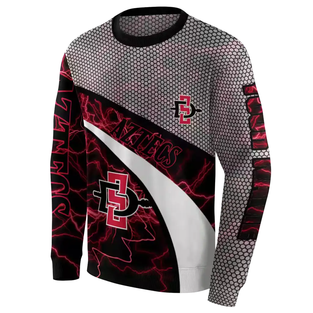 customized san diego state aztecs hexagonal mesh red black gray hoodie new arrival customized san diego state aztecs hexagonal mesh red black gray hoodie new arrival