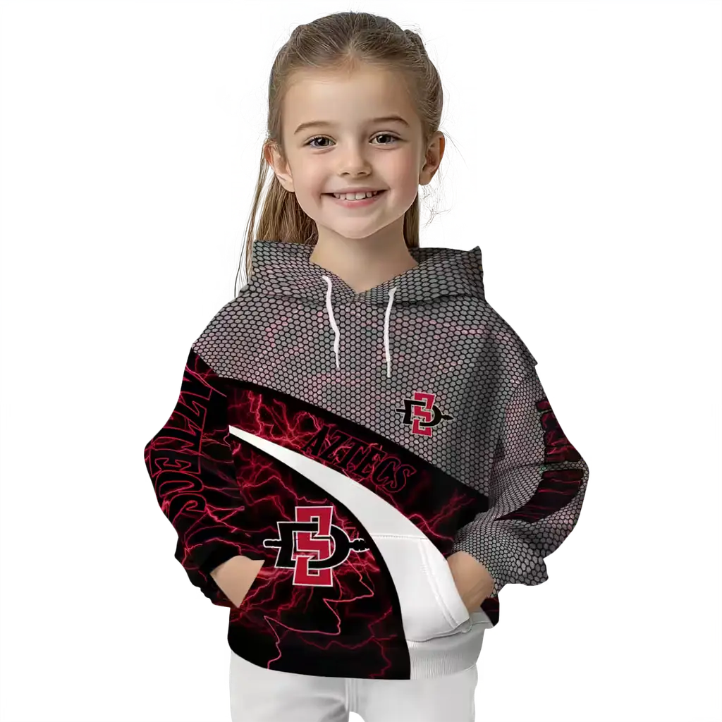 customized san diego state aztecs hexagonal mesh red black gray hoodie top rated customized san diego state aztecs hexagonal mesh red black gray hoodie top rated