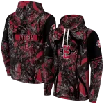 customized san diego state aztecs hunting theme red black hoodie best selling