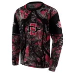 customized san diego state aztecs hunting theme red black hoodie best selling