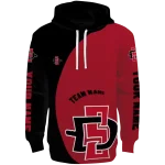 customized san diego state aztecs minimalist design red black hoodie best selling