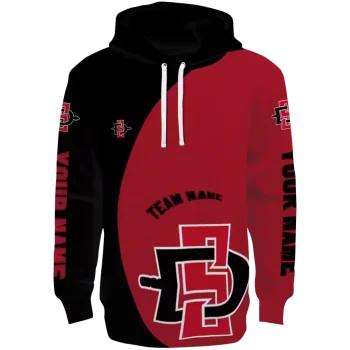 customized san diego state aztecs minimalist design red black hoodie best selling