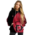 customized san diego state aztecs minimalist design red black hoodie best selling