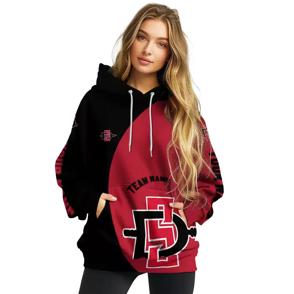 customized san diego state aztecs minimalist design red black hoodie high quality customized san diego state aztecs minimalist design red black hoodie high quality