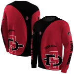 customized san diego state aztecs minimalist design red black hoodie best selling