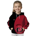 customized san diego state aztecs minimalist design red black hoodie best selling
