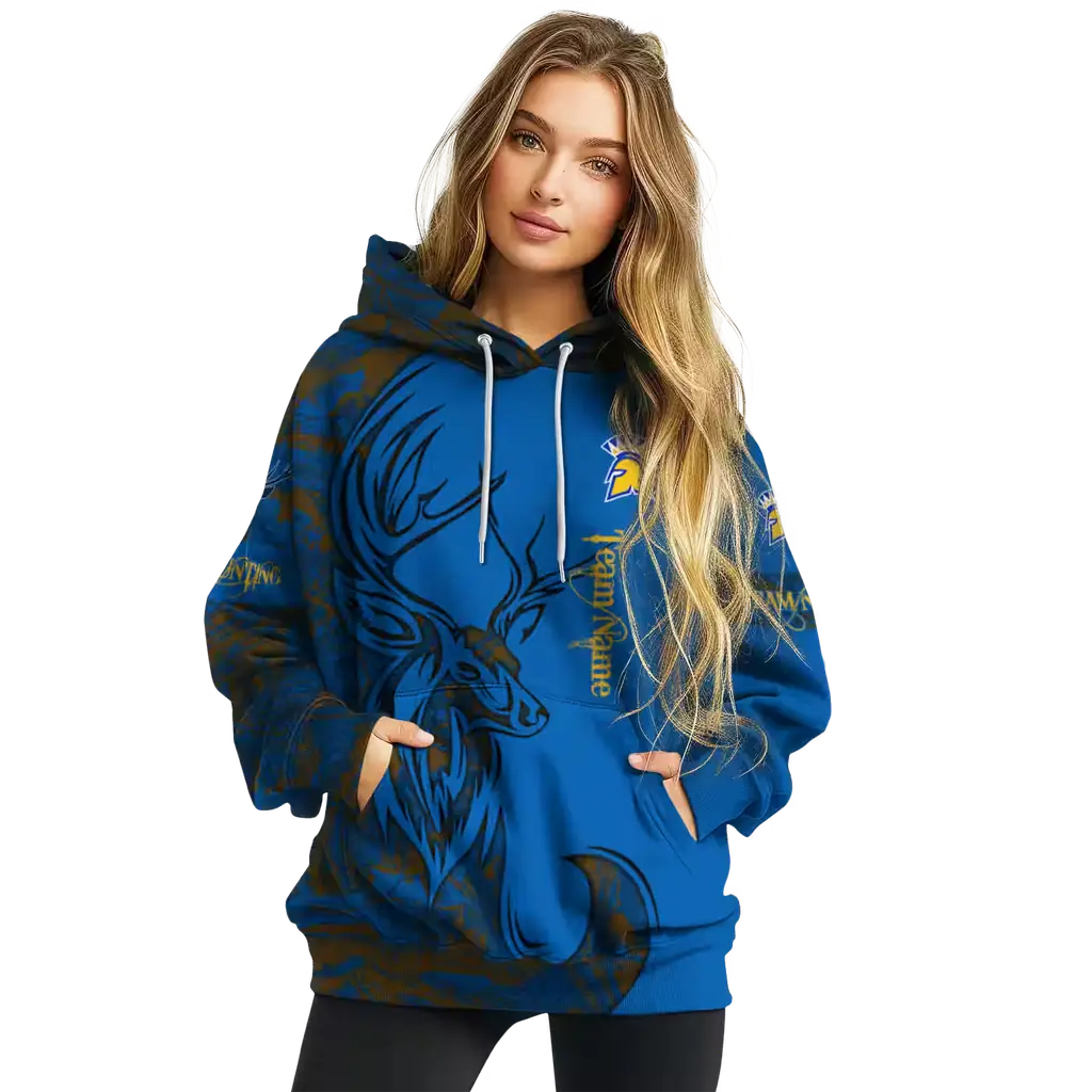 customized san jose state spartans deer silhouette blue hoodie high quality customized san jose state spartans deer silhouette blue hoodie high quality