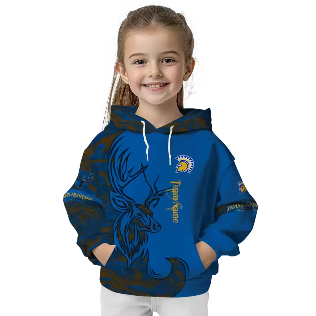 customized san jose state spartans deer silhouette blue hoodie top rated customized san jose state spartans deer silhouette blue hoodie top rated