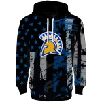 customized san jose state spartans distressed flag blue black hoodie best selling
