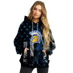 customized san jose state spartans distressed flag blue black hoodie best selling