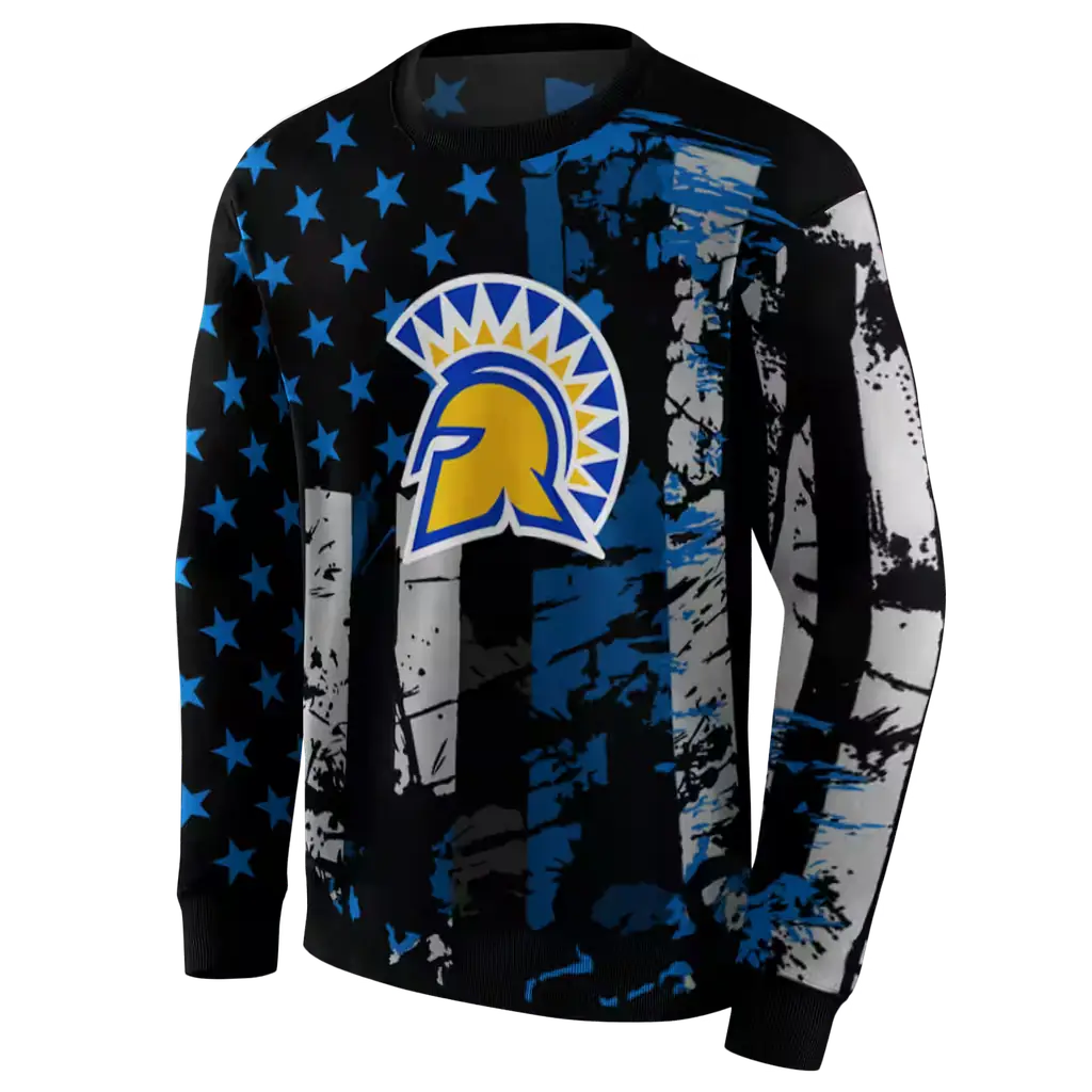 customized san jose state spartans distressed flag blue black hoodie new arrival customized san jose state spartans distressed flag blue black hoodie new arrival
