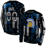 customized san jose state spartans distressed flag blue black hoodie best selling