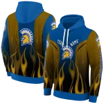 customized san jose state spartans flame design blue hoodie best selling