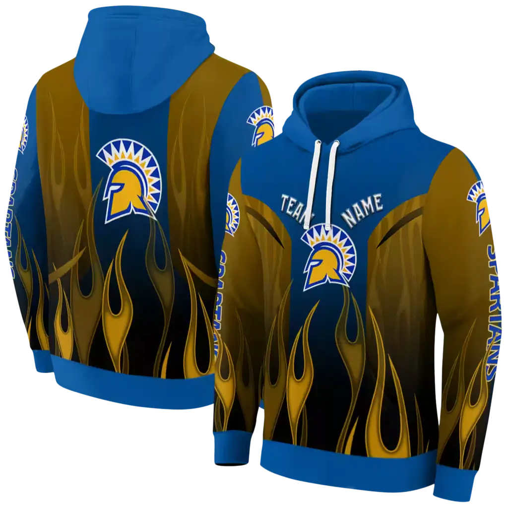 customized san jose state spartans flame design blue hoodie fashion forward customized san jose state spartans flame design blue hoodie fashion forward