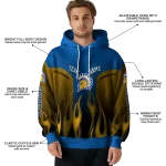 customized san jose state spartans flame design blue hoodie best selling