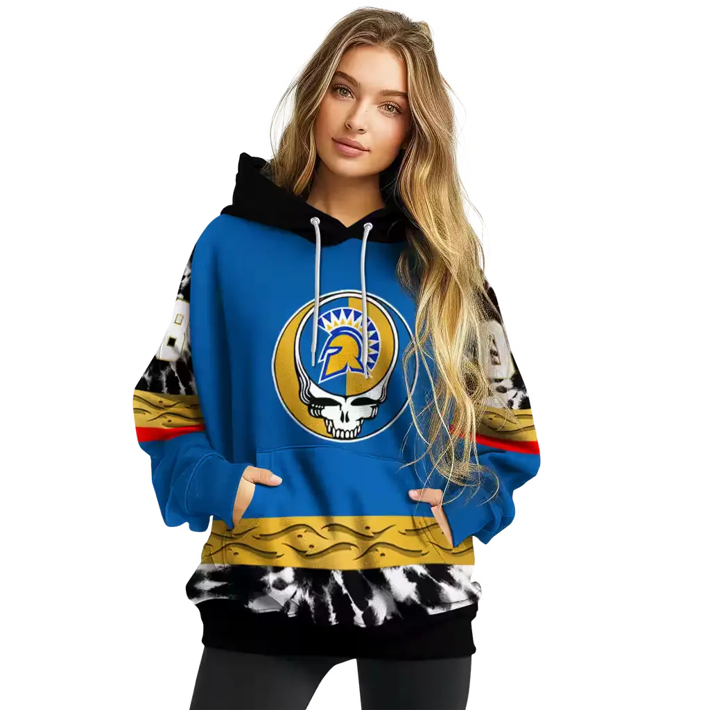 customized san jose state spartans grateful vibes blue hoodie high quality customized san jose state spartans grateful vibes blue hoodie high quality