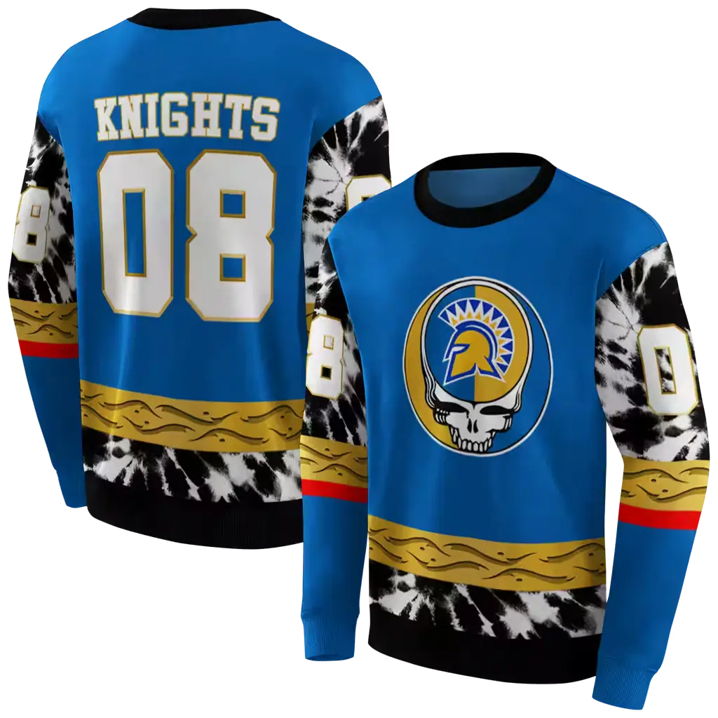 customized san jose state spartans grateful vibes blue hoodie premium grade customized san jose state spartans grateful vibes blue hoodie premium grade