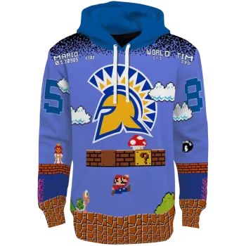 customized san jose state spartans mario blue black hoodie best selling