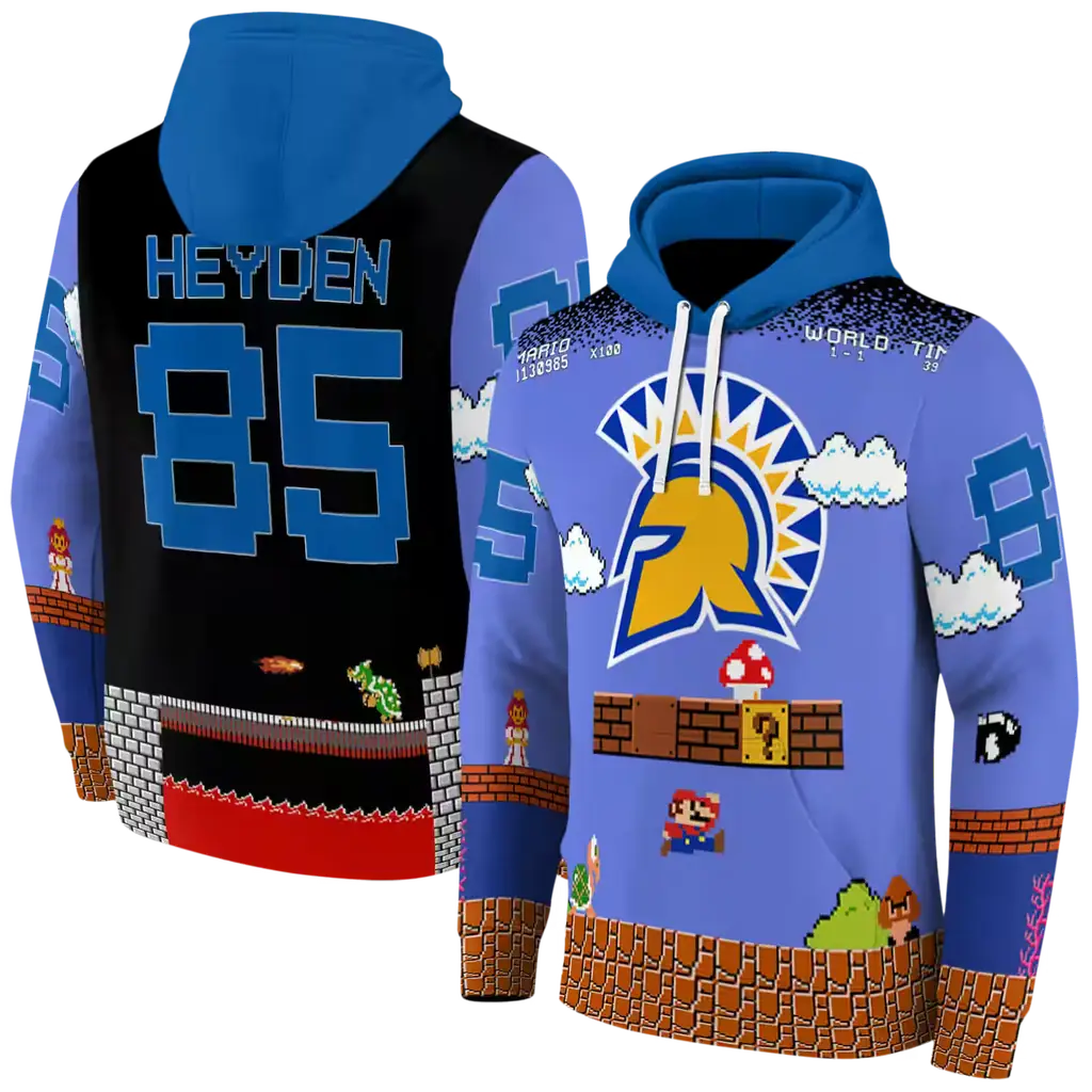 customized san jose state spartans mario blue black hoodie fashion forward customized san jose state spartans mario blue black hoodie fashion forward