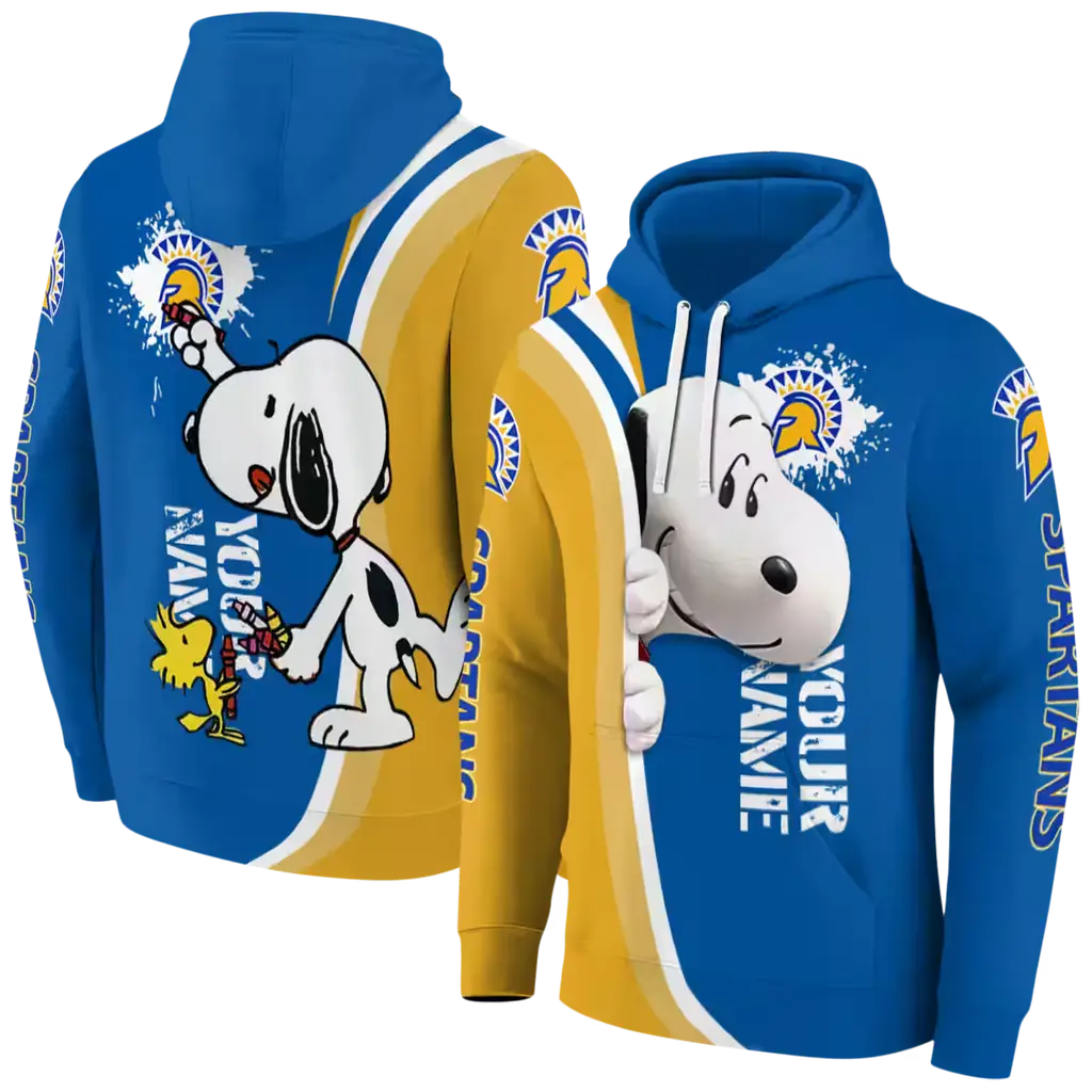 customized san jose state spartans peeking snoopy blue hoodie fashion forward customized san jose state spartans peeking snoopy blue hoodie fashion forward