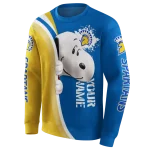 customized san jose state spartans peeking snoopy blue hoodie best selling