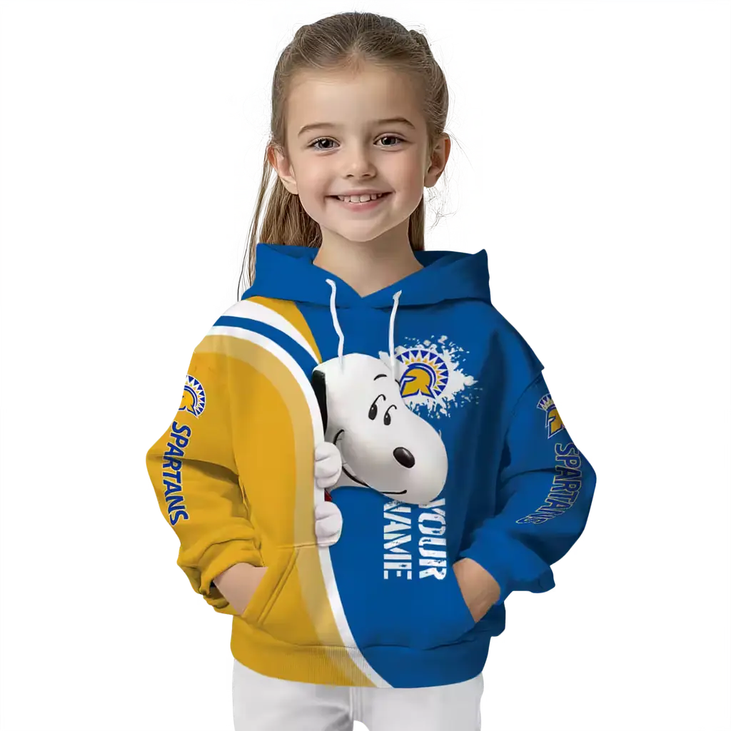 customized san jose state spartans peeking snoopy blue hoodie top rated customized san jose state spartans peeking snoopy blue hoodie top rated