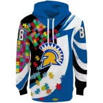 customized san jose state spartans puzzle pieces blue hoodie best selling