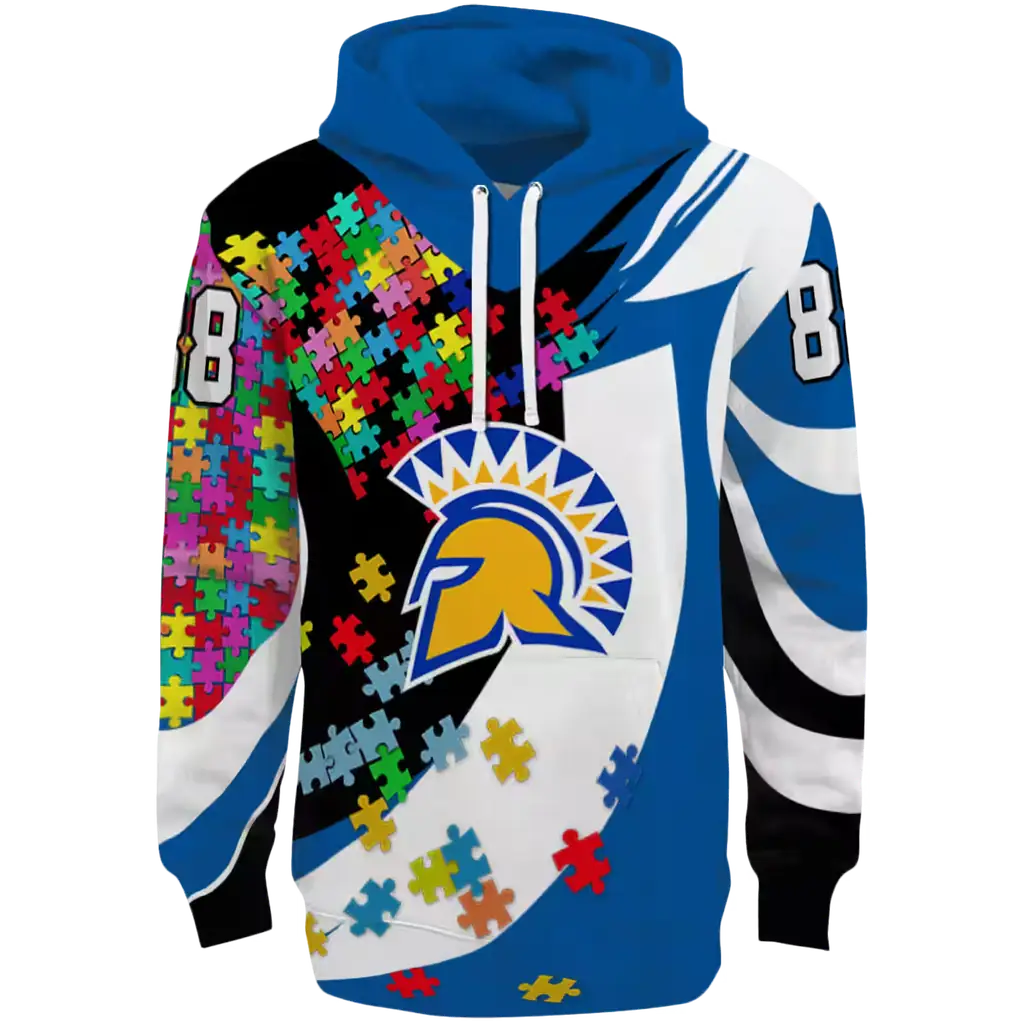 customized san jose state spartans puzzle pieces blue hoodie best selling customized san jose state spartans puzzle pieces blue hoodie best selling