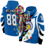 customized san jose state spartans puzzle pieces blue hoodie best selling