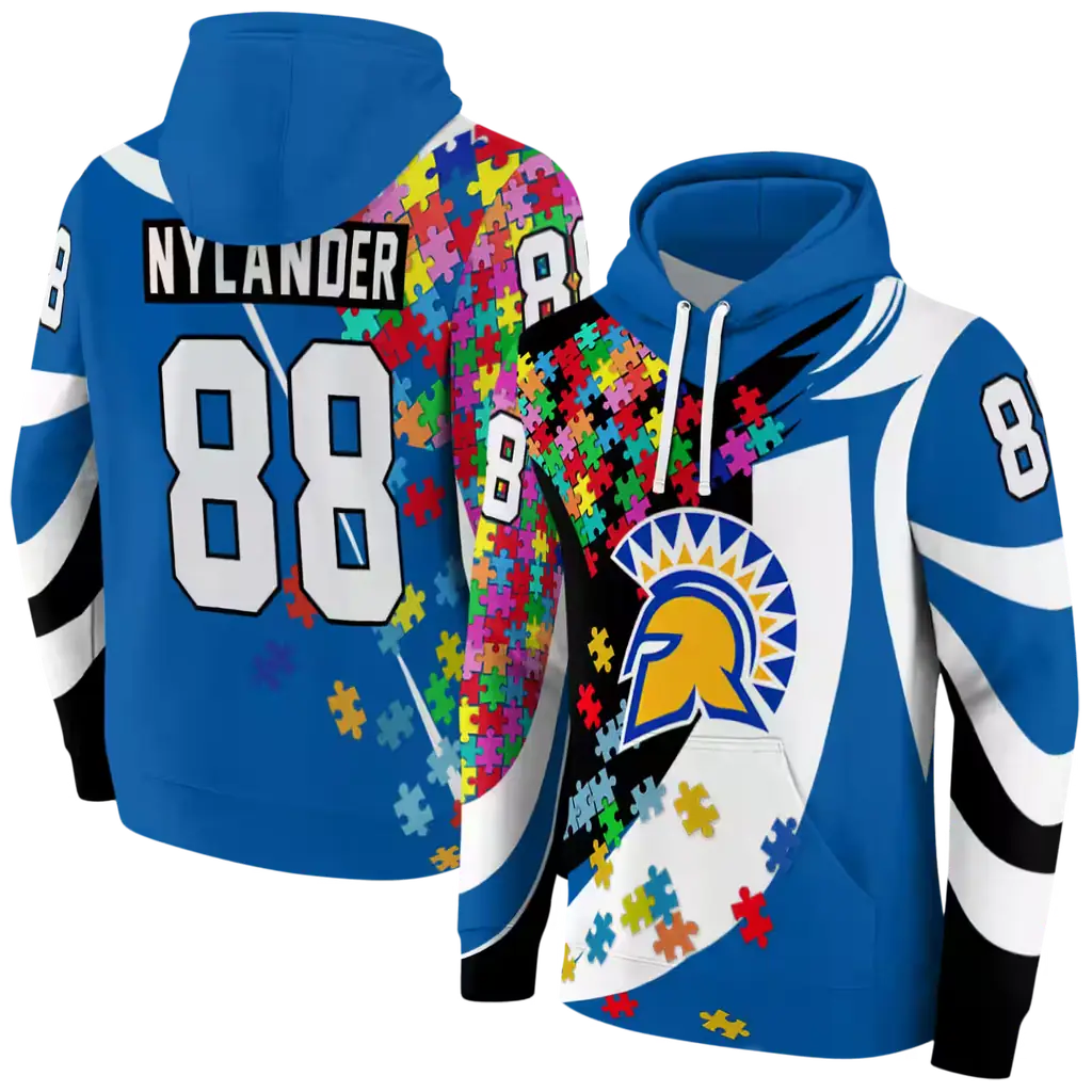 customized san jose state spartans puzzle pieces blue hoodie fashion forward customized san jose state spartans puzzle pieces blue hoodie fashion forward