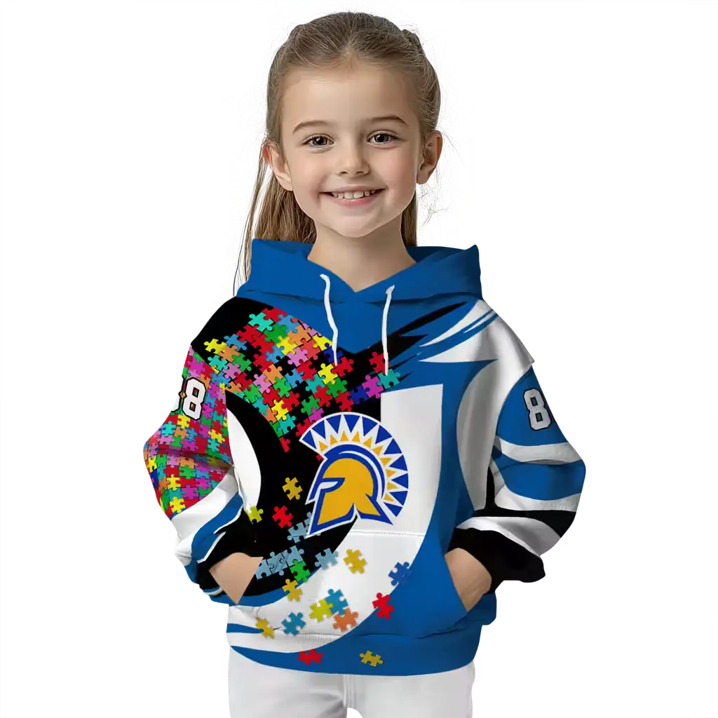 customized san jose state spartans puzzle pieces blue hoodie top rated customized san jose state spartans puzzle pieces blue hoodie top rated