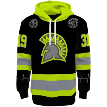 customized san jose state spartans safety motif black neon green hoodie best selling