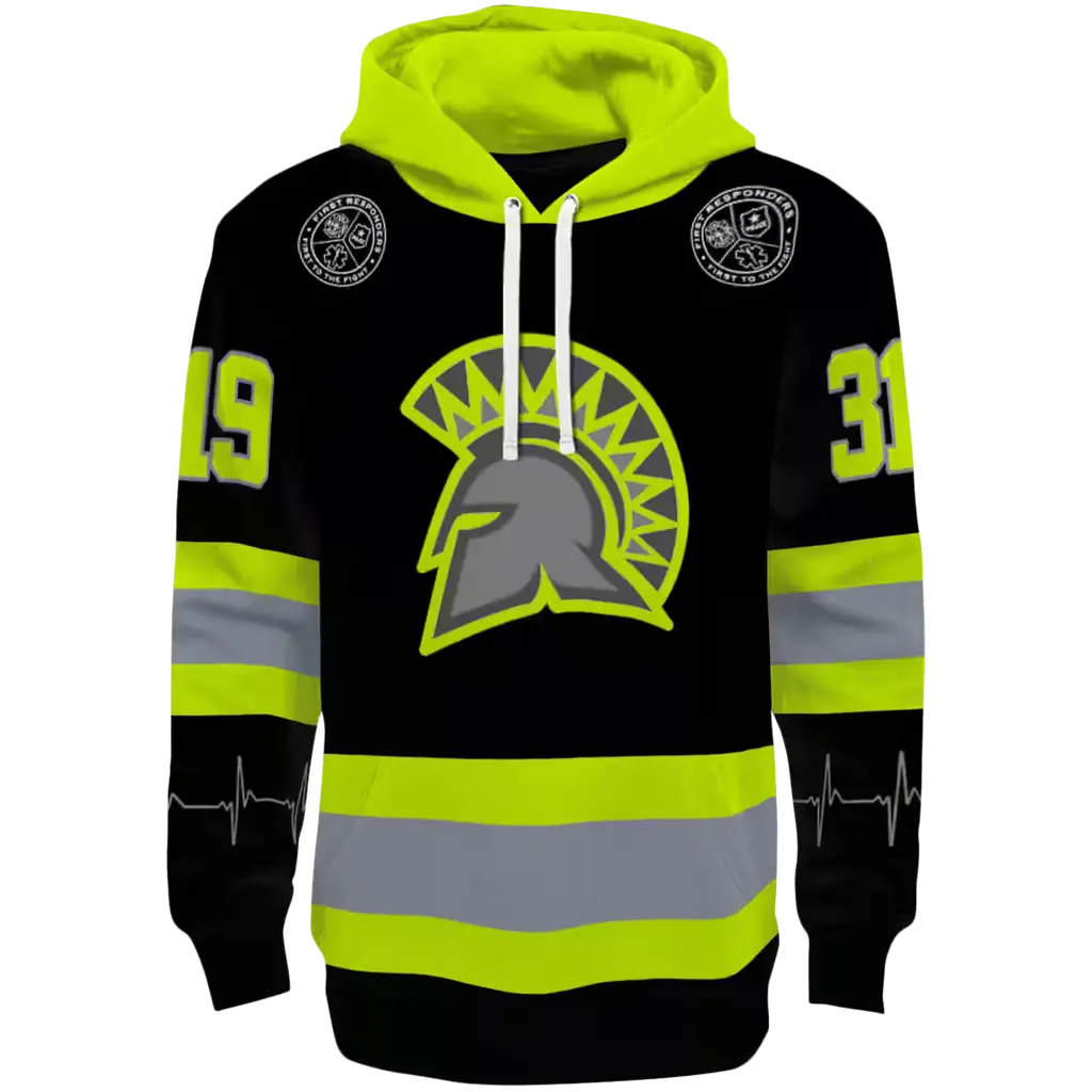 customized san jose state spartans safety motif black neon green hoodie best selling customized san jose state spartans safety motif black neon green hoodie best selling