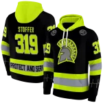 customized san jose state spartans safety motif black neon green hoodie best selling