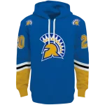 customized san jose state spartans striped sleeves blue hoodie best selling