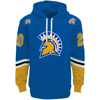 customized san jose state spartans striped sleeves blue hoodie best selling