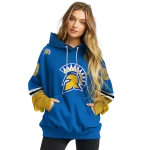 customized san jose state spartans striped sleeves blue hoodie best selling