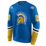 customized san jose state spartans striped sleeves blue hoodie best selling