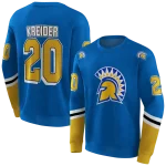 customized san jose state spartans striped sleeves blue hoodie best selling