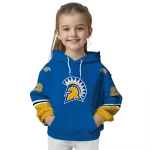 customized san jose state spartans striped sleeves blue hoodie best selling
