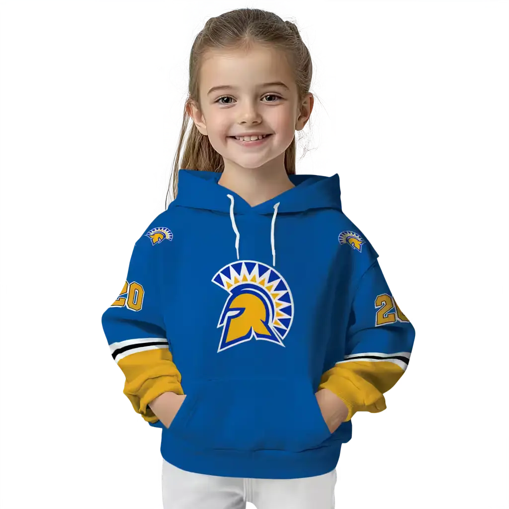 customized san jose state spartans striped sleeves blue hoodie top rated customized san jose state spartans striped sleeves blue hoodie top rated
