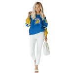 customized san jose state spartans striped sleeves blue hoodie best selling